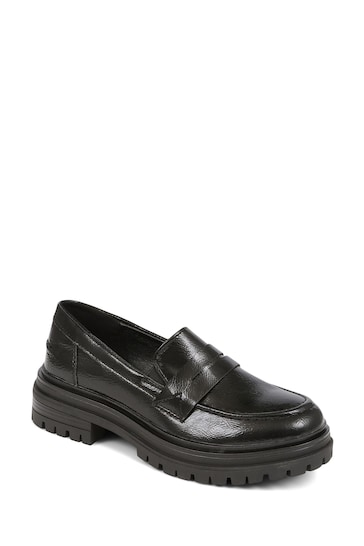 Pavers Chunky Black Loafers