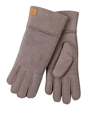 Just Sheepskin Grey Ladies Charlotte Gloves