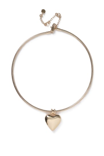 Aela Gold Tone Heart Torque Necklace