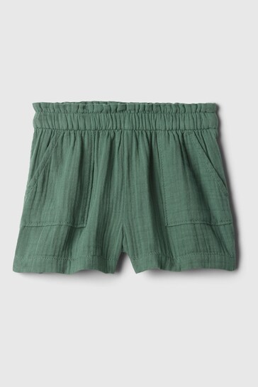 Gap Green Crinkle Cotton Pull On Baby Saint Shorts (12mths-5yrs)