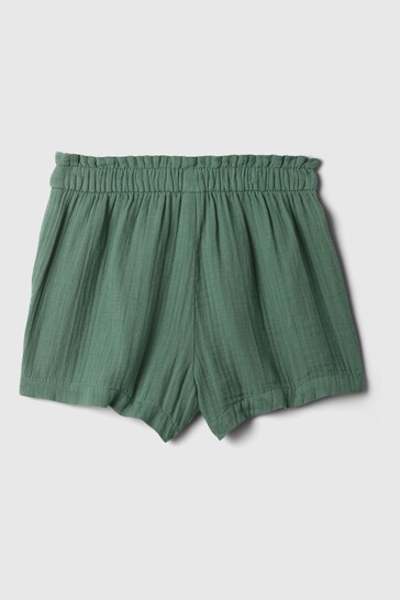 Gap Green Crinkle Cotton Pull On Baby Shorts (12mths-5yrs)