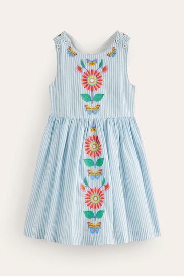 Boden Blue Peach Cross-Back Dress