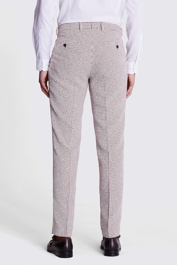 MOSS Tailored Fit Orange Houndstooth Trousers