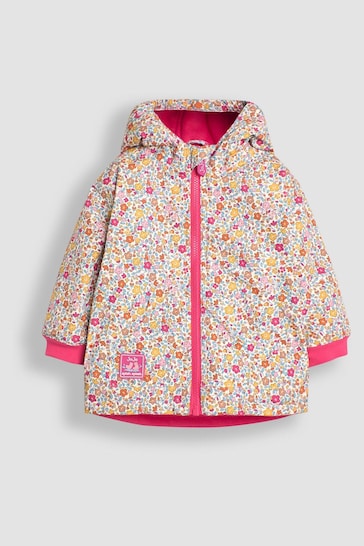 JoJo Maman Bébé Pink Floral Fleece Lined Jacket