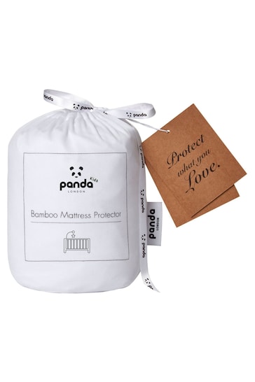 Panda London White Panda Kids Bamboo Cotbed Mattress Protector