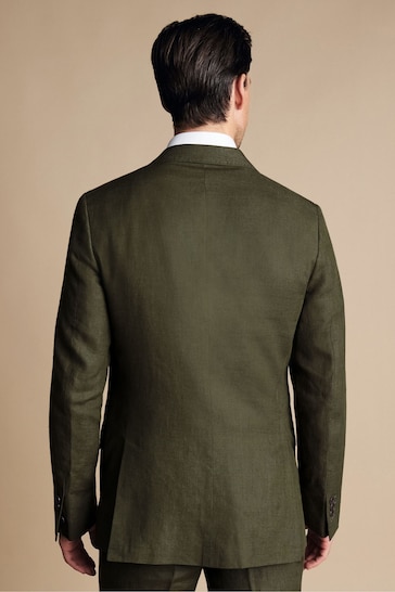 Charles Tyrwhitt Green Slim Fit Linen Jacket