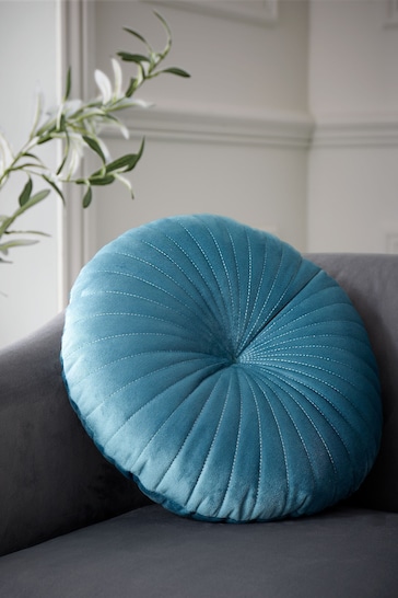 Catherine Lansfield Teal Round Cushion Soft Touch Cushion