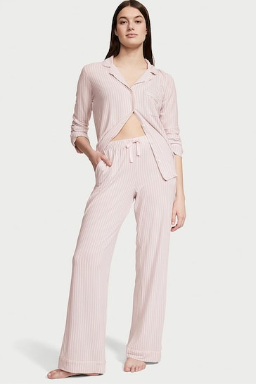 Victoria's Secret Purest Pink Stripe Modal Long Pyjamas