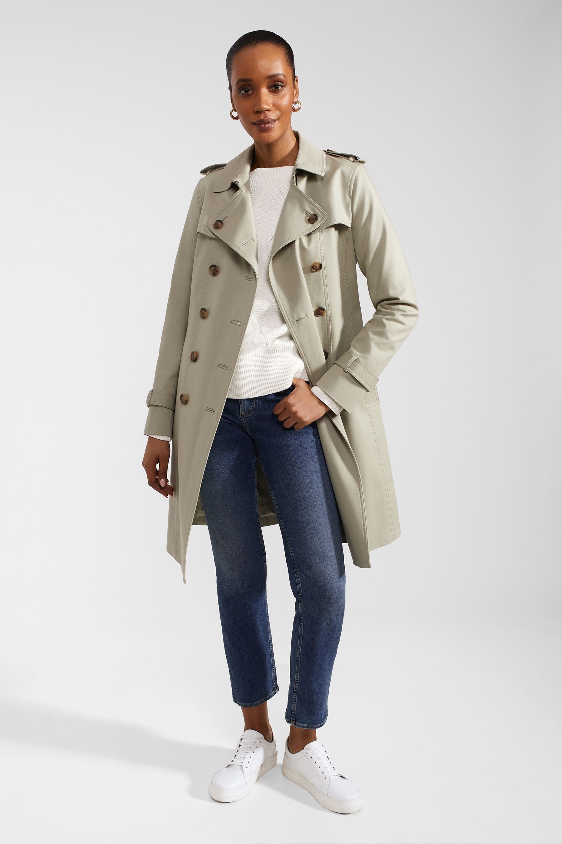 Hobbs petite trench coat top