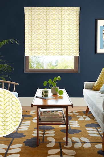 Orla Kiely Yellow Linear Stem Made to Measure Roman Blinds