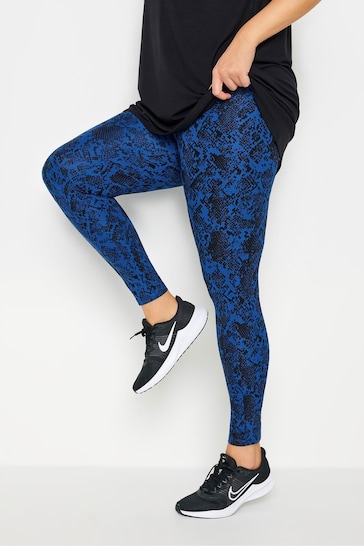 Yours Curve Blue YOURS ACTIVE Curve Black Abstract Print Leggings