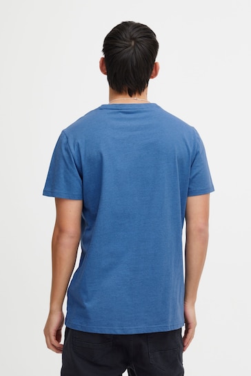 Blend Light Blue Denim Striped Short Sleeve T-Shirt