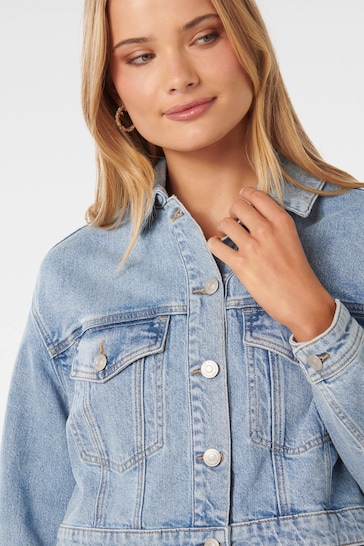 Forever New Blue Keira Cropped Jacket