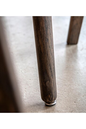 Gallery Home Dark Wood Temara Oak Style 4 Seater Round Dining Table