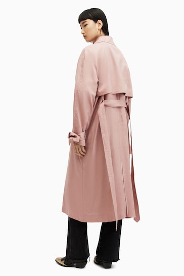 AllSaints Pink Kikki Trench Coat