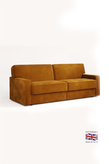 Jay-Be Beds Luxe Velvet Saffron Yellow Linea 4 Seater Sofabed