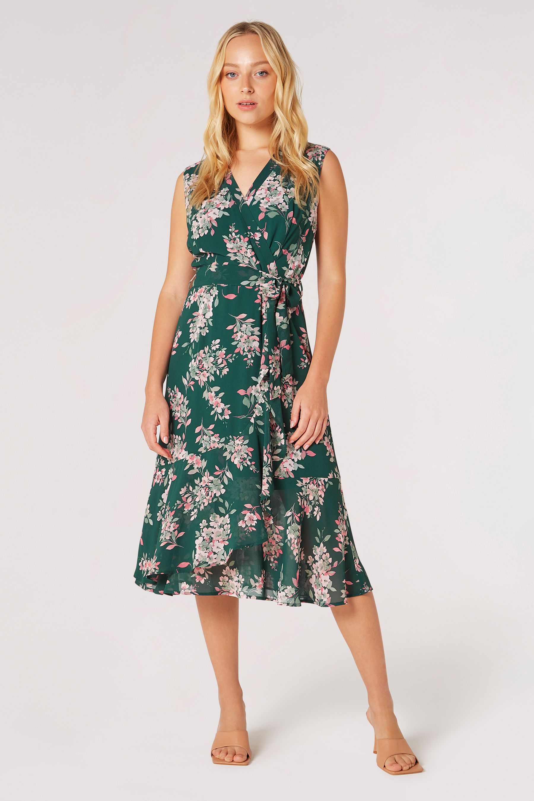 Chiffon wrap dress store