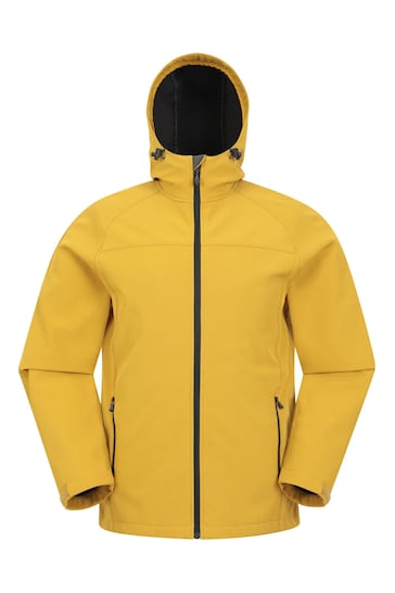 Mountain Warehouse Yellow Mens Exodus Water Resistant Softshell Jacket