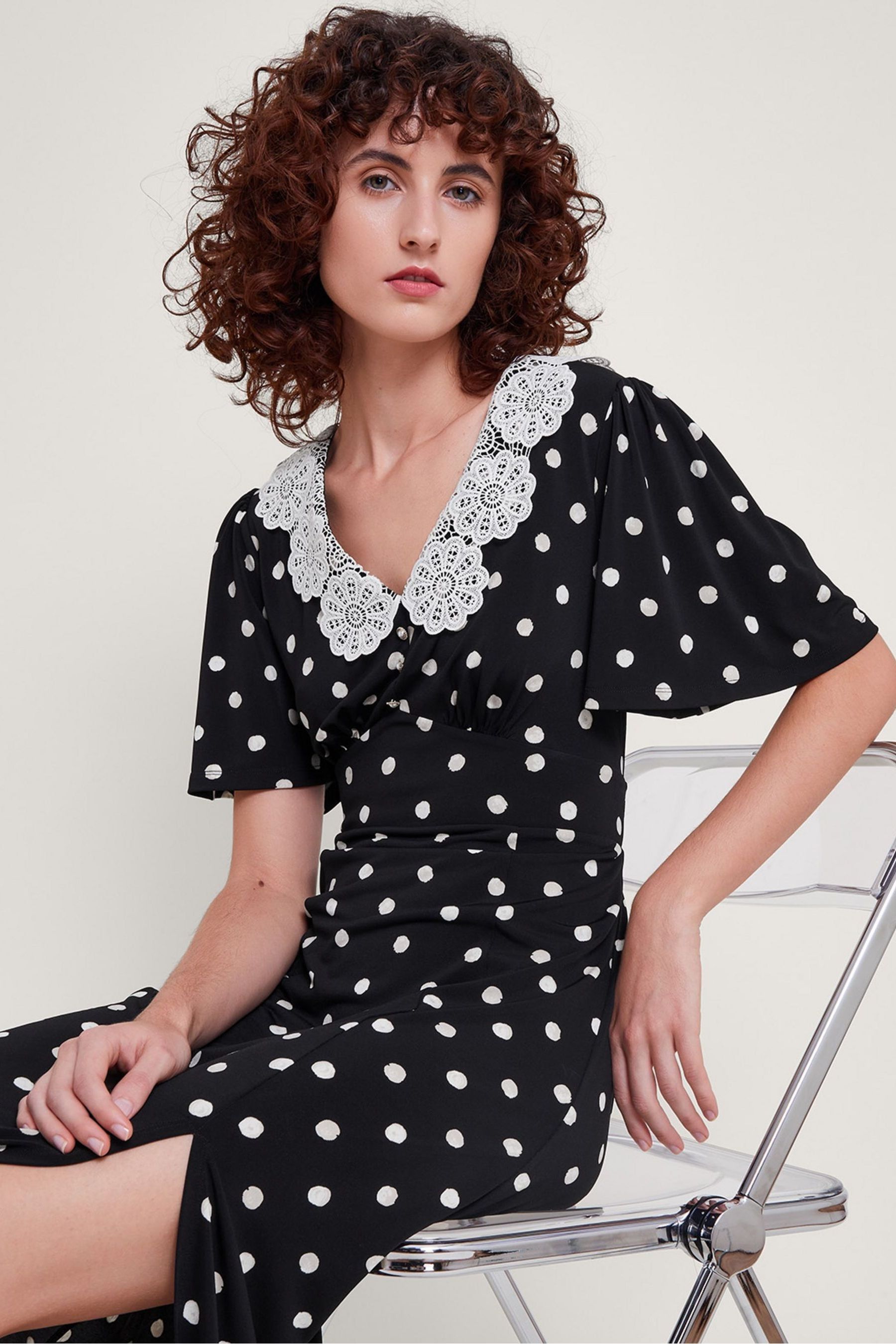 Black spot maxi dress 2025