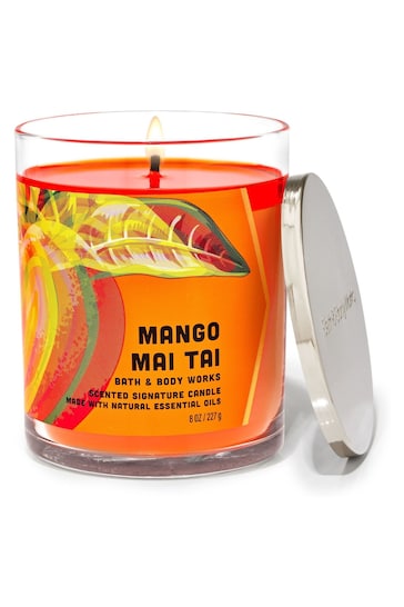 Bath & Body Works Mango Mai Tai Mango Mai Tai Signature Single Wick Candle 8 oz / 227 g