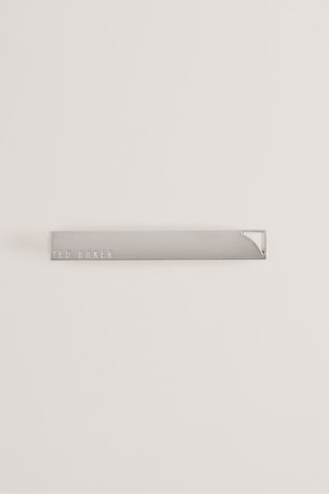 Ted Baker Silver Curvi Corner Cut-Out Bar Tie
