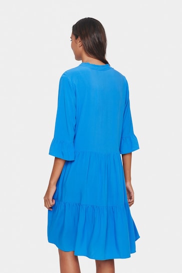 Saint Tropez Blue Eda Knee Length Half Sleeve Dress