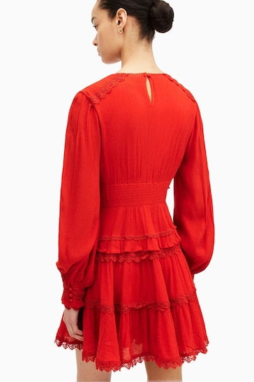 AllSaints Red Zora Dress