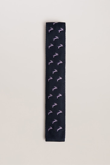 Ted Baker Blue Sanfred Embroidered Knit Tie