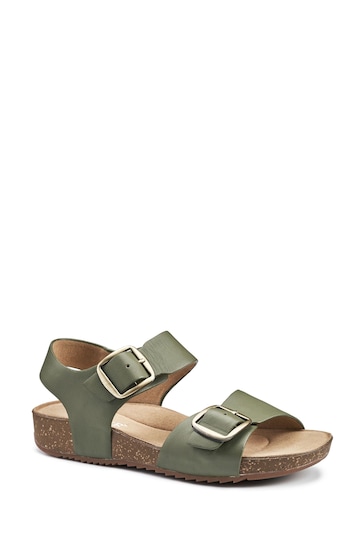 Hotter Dark Green Tourist II Buckle Extra Wide Fit Sandals