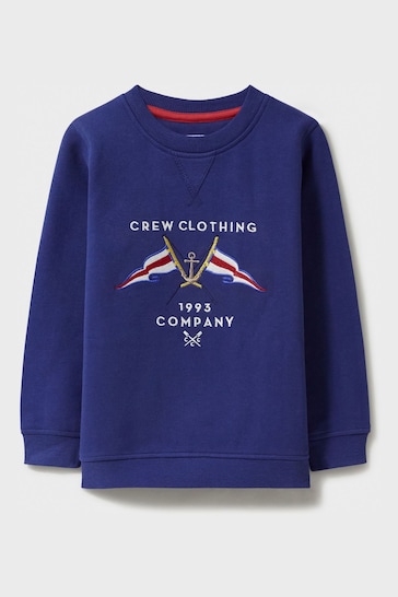 Crew Clothing Company Blue Cotton Casual Sweater