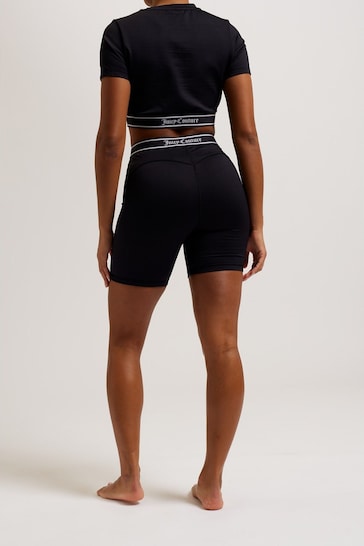 Juicy Couture Rayon Rib Cycling Black Shorts