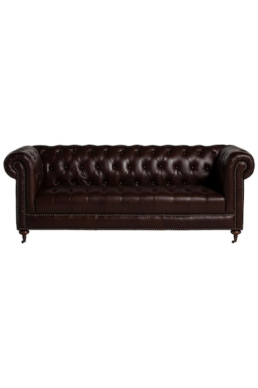 Barker and Stonehouse Brown Duchamp Leather 3 Seater Sofa