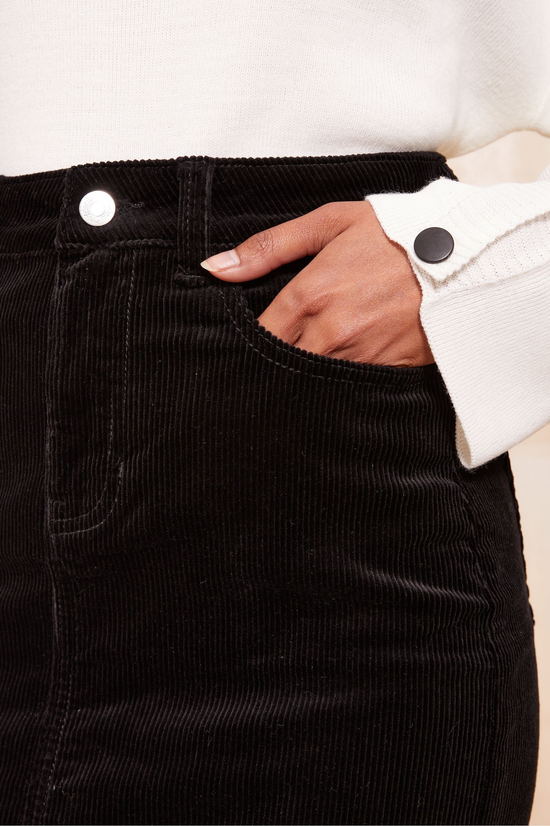 Black corduroy skirt next cheap