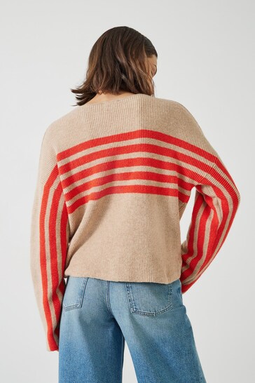 Hush Natural Evan Striped Knitted Jumper