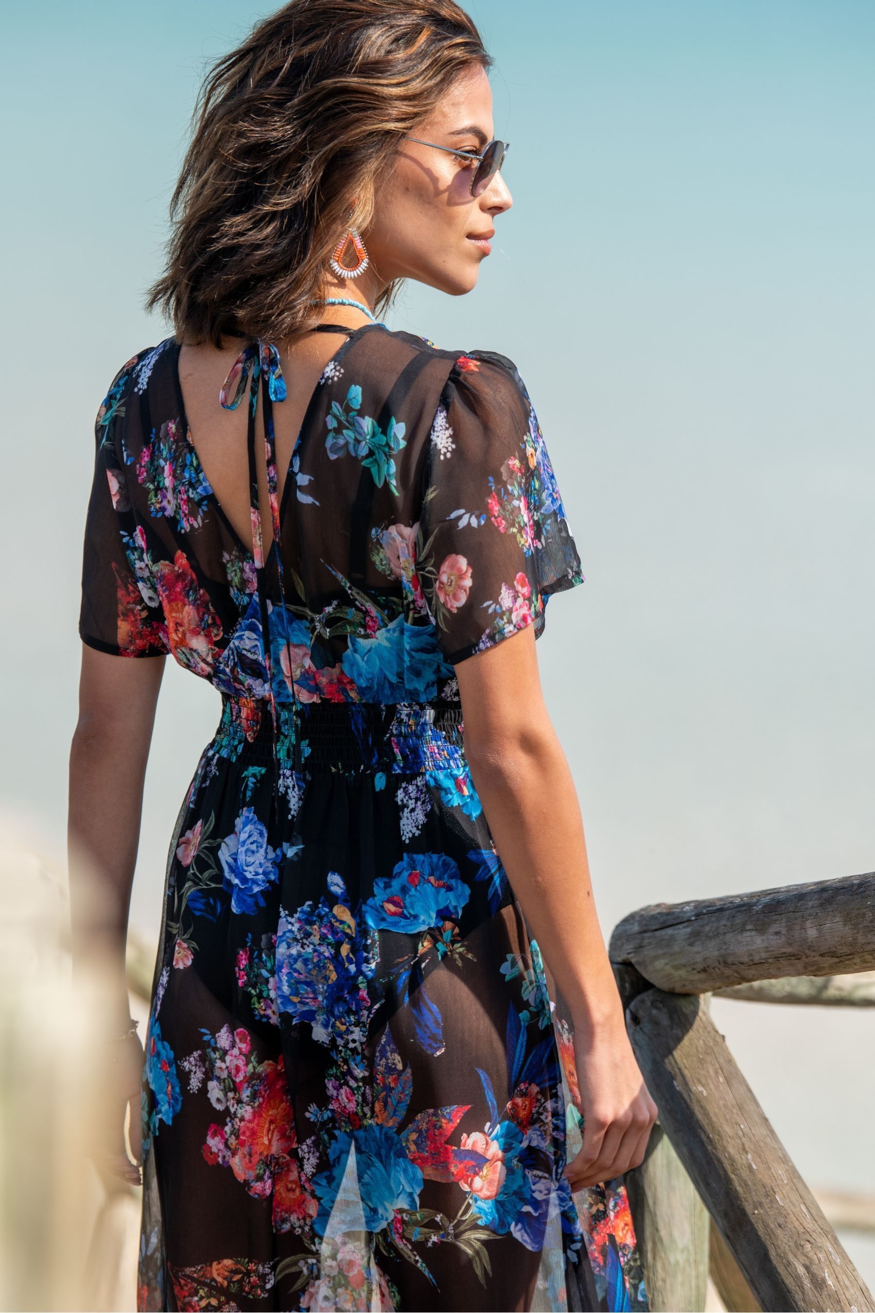 Chiffon wrap dress short shop