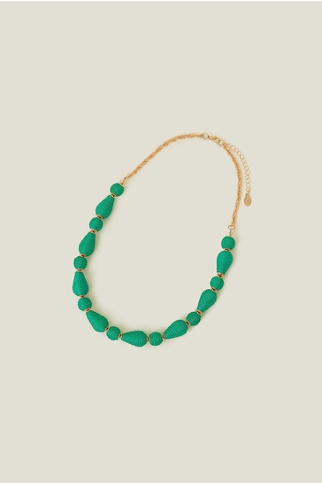 Accessorize Green Wrapped Collar Necklace