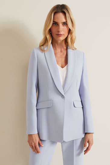 Phase Eight Blue Alexis Shawl Collar Suit: Jacket