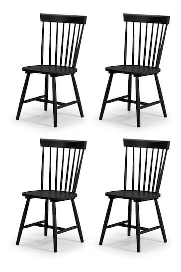 Julian Bowen Set of 4 Black Torino Chairs