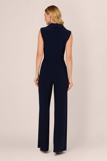 Adrianna Papell Blue Jersey Jumpsuit