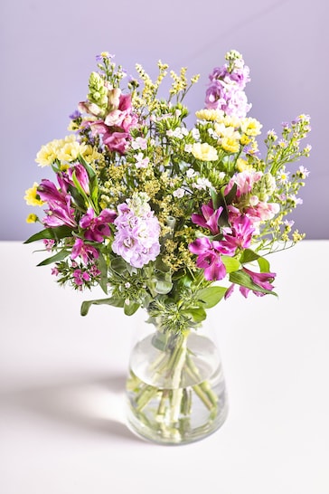 Pastel Alstroemeria and Stocks Fresh Flower Letterbox Bouquet