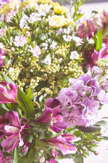 Pastel Alstroemeria and Stocks Fresh Flower Letterbox Bouquet