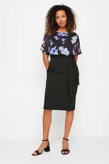 M&Co Black Floral 2 In 1 Shift Dress