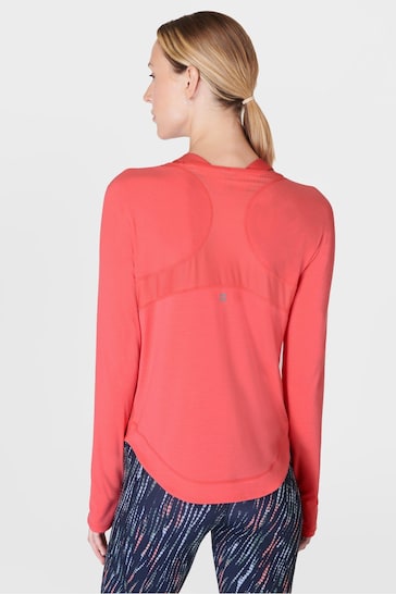 Sweaty Betty Coral Pink Breathe Easy Sleeve Top