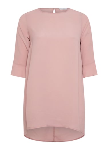 Yours Curve Pink Flute Sleeve Tunic