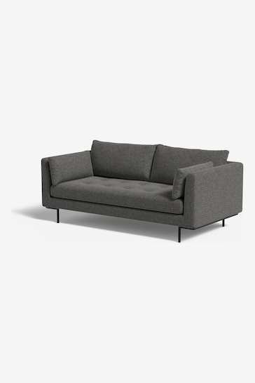 MADE.COM Textured Weave Stone Grey Harlow 2 Seater Sofa