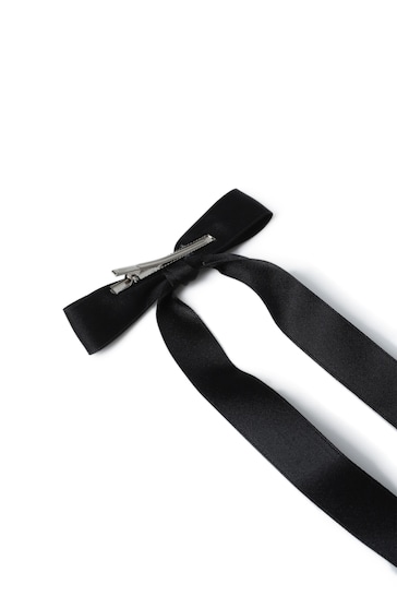 Aela Extra Long Ribbon Black Hair Bow