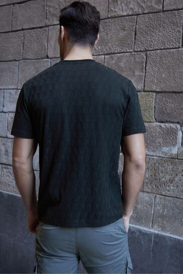 Threadbare Black Textured Short Sleeve T-Shirt