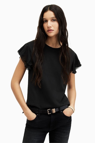 AllSaints Black Isabel T-Shirt