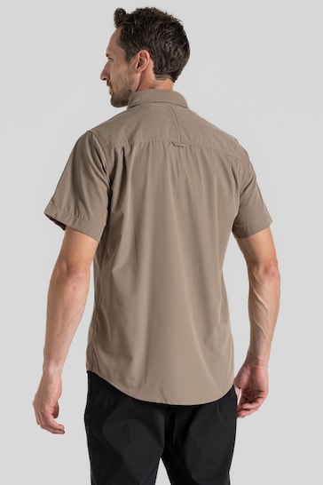Craghoppers Kiwi Short Sleeved Brown Shirt