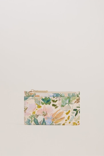 Ted Baker Cream Medell Painted Meadow Card Holder